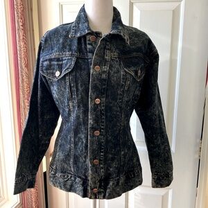 Gene Montesano BONGO 1990s Jean Jacket Dark Acid Wash Size M